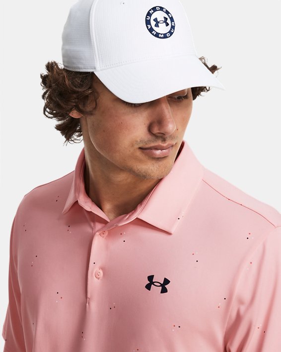 Men's UA Playoff 3.0 Printed Polo in Pink image number 3